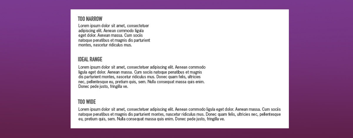 lunghezza righe web design